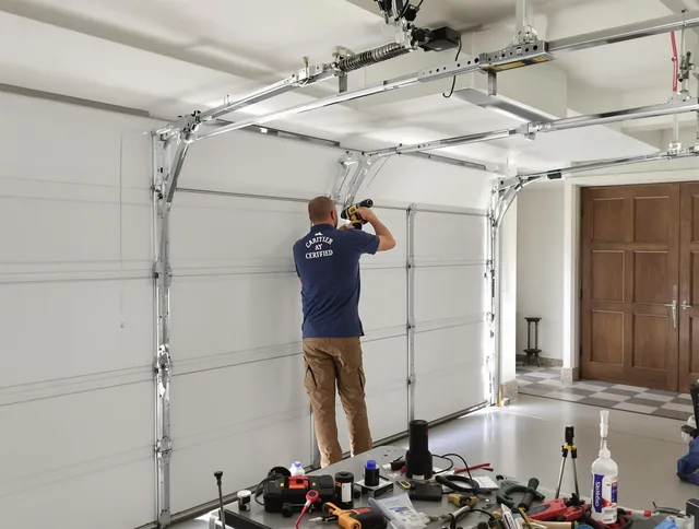 Ipswich Garage Door Repair certified technician performing precision garage door repair in Ipswich