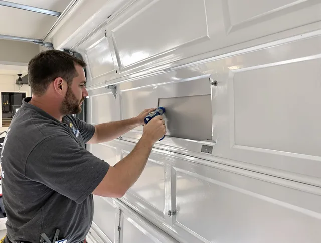Garage door panel repair by Ipswich Garage Door Repair in Ipswich