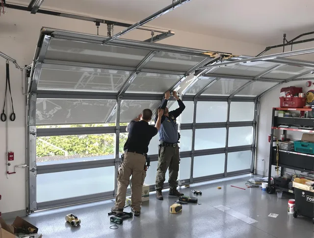 Ipswich Garage Door Repair expert performing precise panel replacement on Ipswich garage door